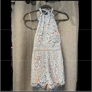 gab and kate backless lace romper